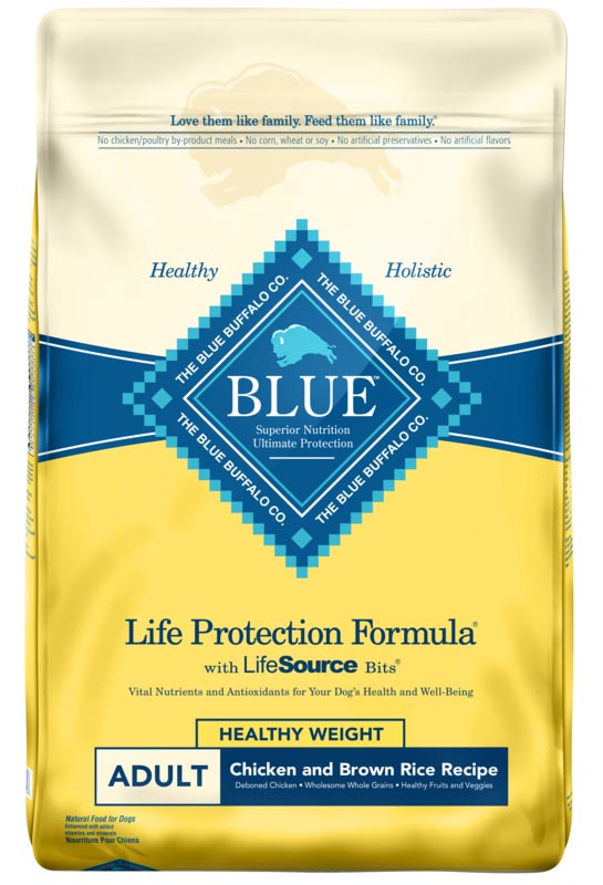 BLUE Life Protection Formula Healthy Weight Chicken and Brown Rice Recipe for Adult Dogs, 15 lb