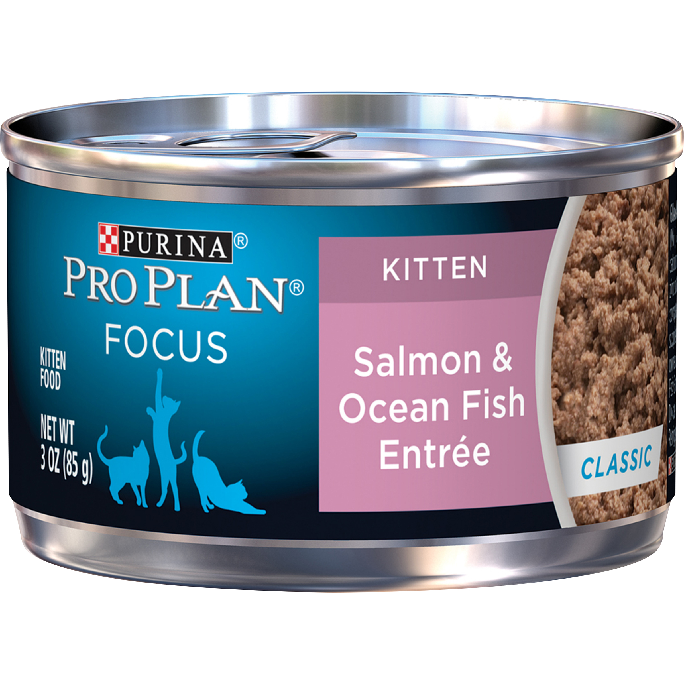 Purina Pro Plan Pate Wet Kitten Food; FOCUS Salmon & Ocean Fish Entree - 3 oz. Pull-Top Can