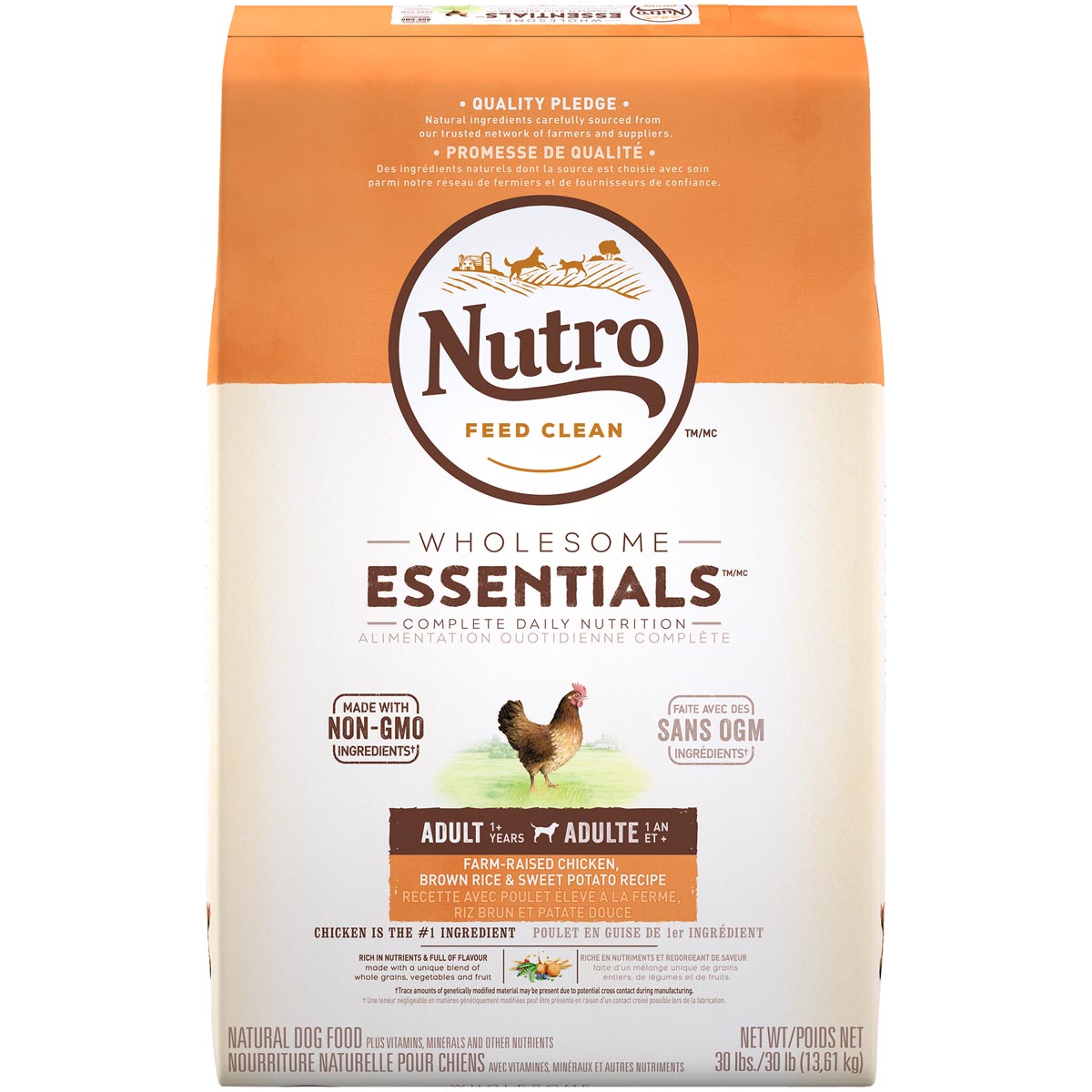 Nutro Feed Clean Wholesome Essentials Farm-Raised Chicken, Brown Rice & Sweet Potato Recipe Adult 1+