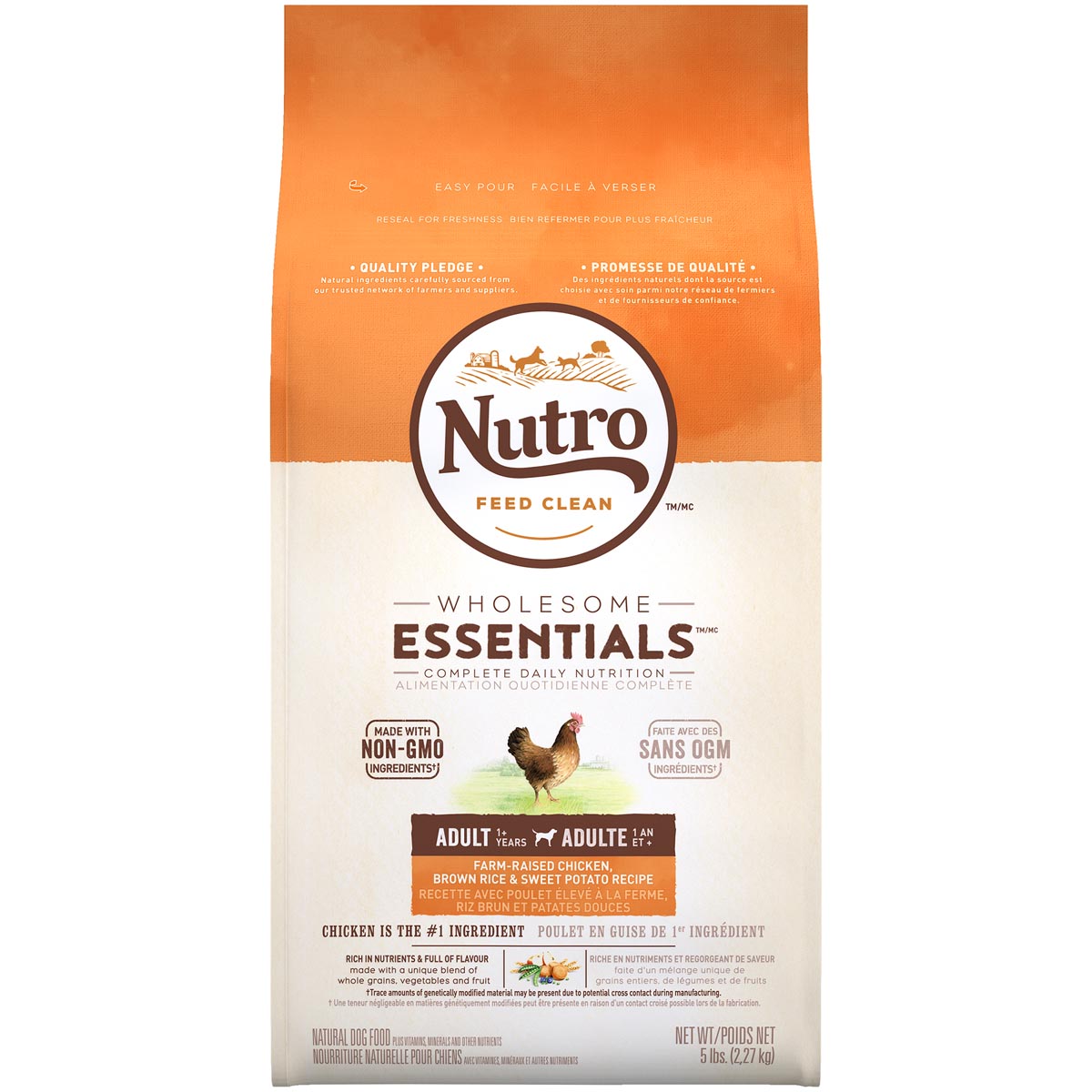 Nutro Wholesome Essentials Adult Farm-Raised Chicken, Brown Rice & Sweet Potato Recipe Dog Food 5 lb