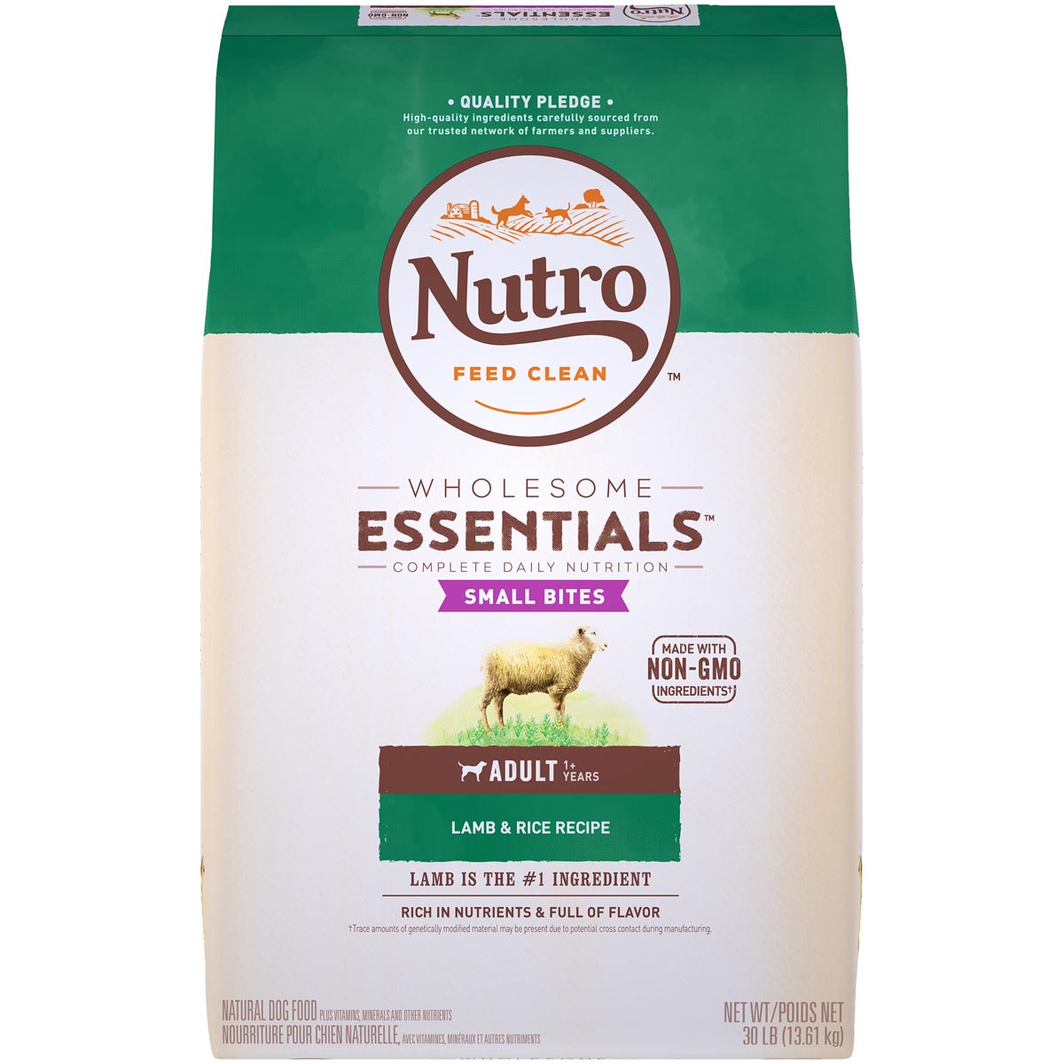 Nutro Wholesome Essentials Small Bites Adult Lamb & Rice Recipe Dog Food 30 lb. Bag