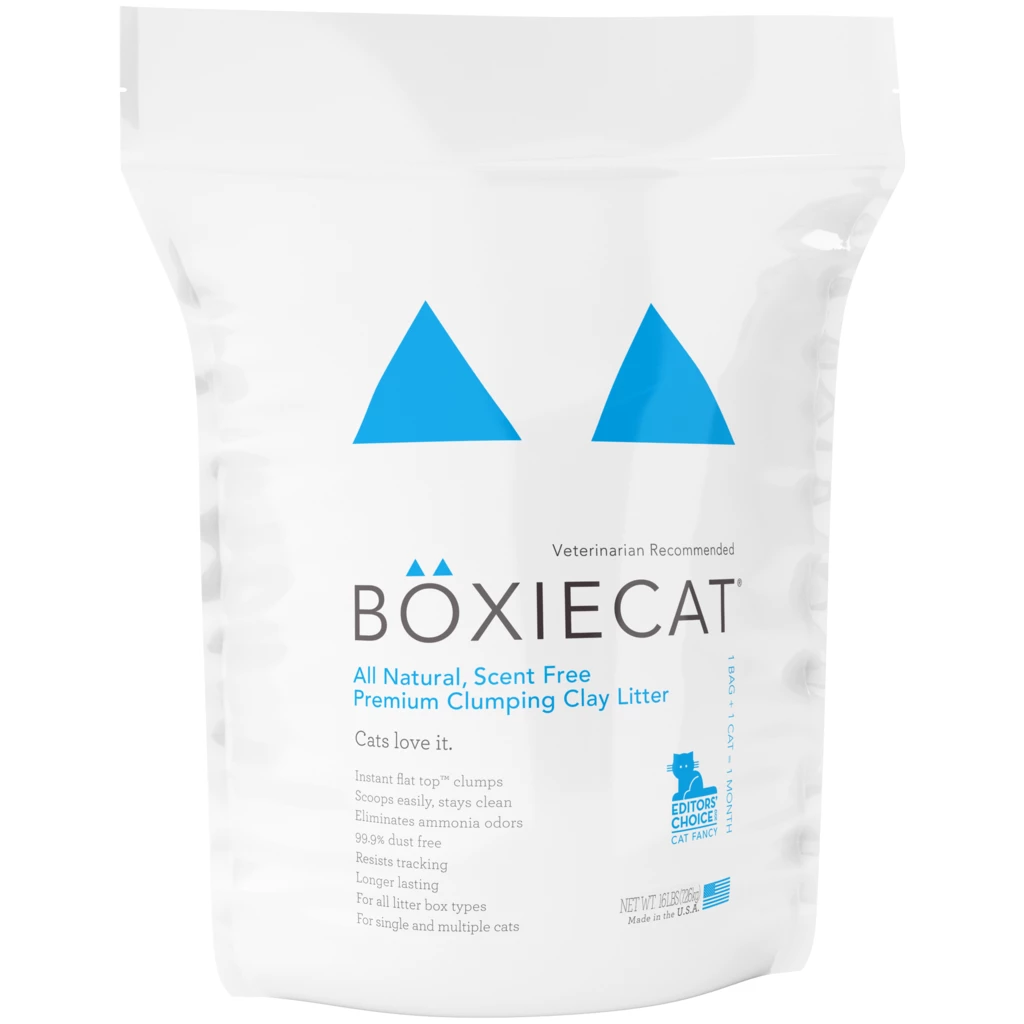 Boxiecat Scent-free Premium Clumping Clay Cat Litter, 16 lb bag