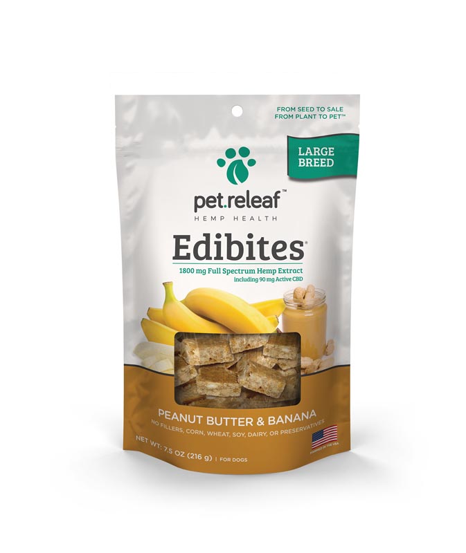 Pet Releaf Peanut Butter & Banana Edibites  Large Breed, 7.5 oz