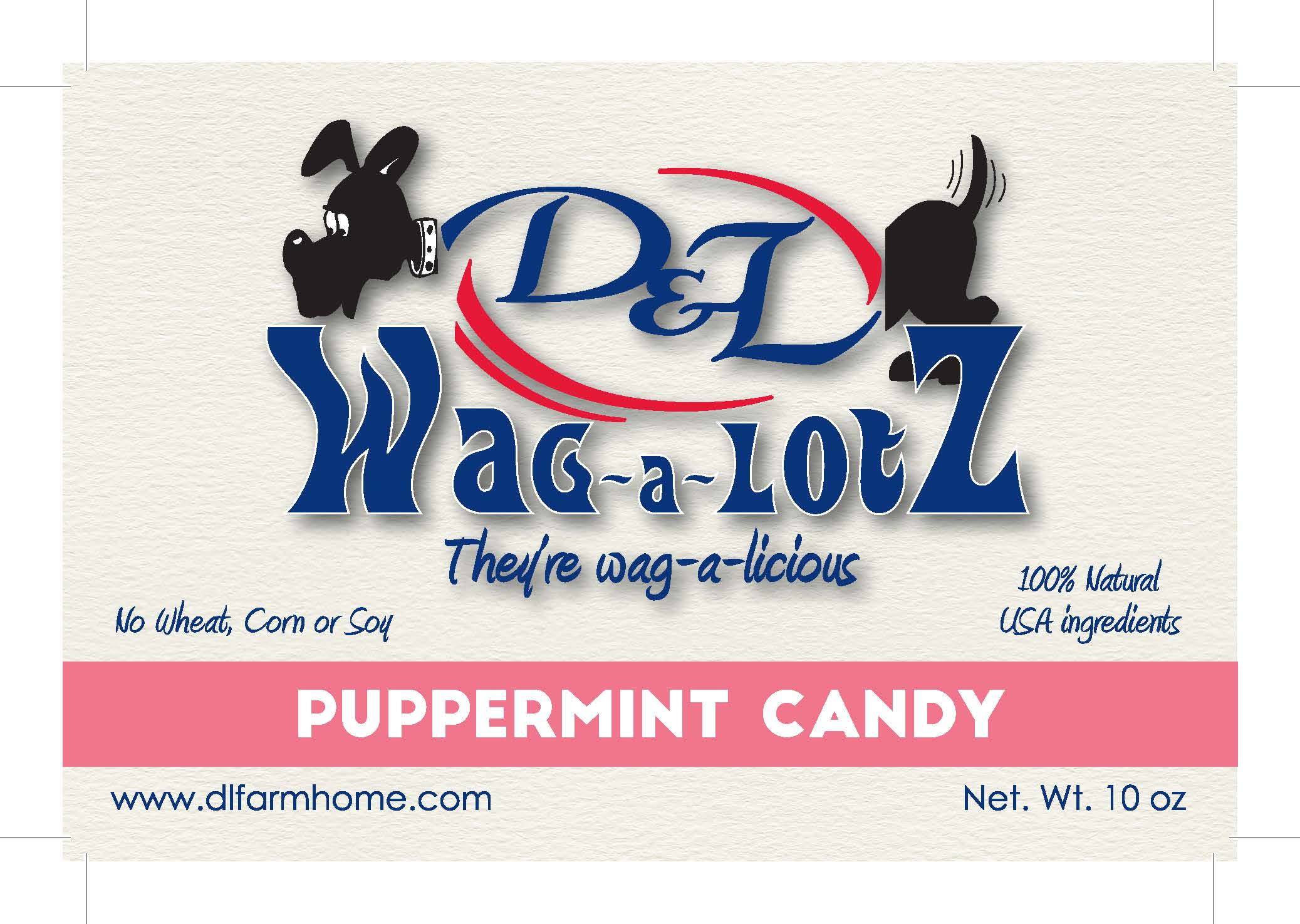 D&L Wag-a-LotZ Puppermint Candy Dog Treats, 10 oz