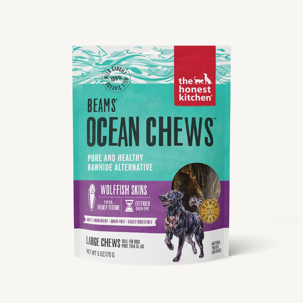 The Honest Kitchen Beams Ocean Chews - Wolffish Skins, 6 oz