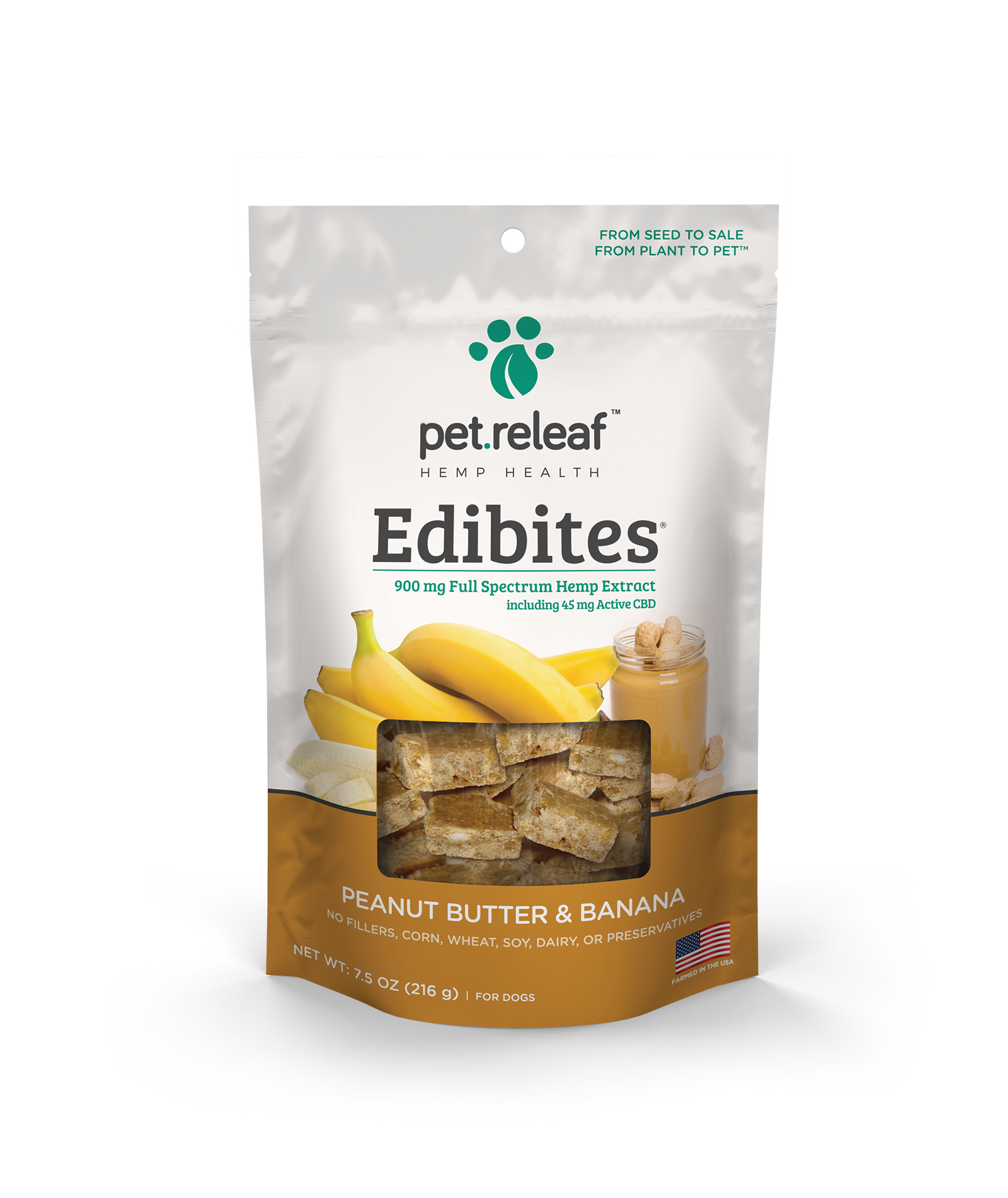 Pet Releaf Peanut Butter & Banana Chews for Dogs, 7.5 oz