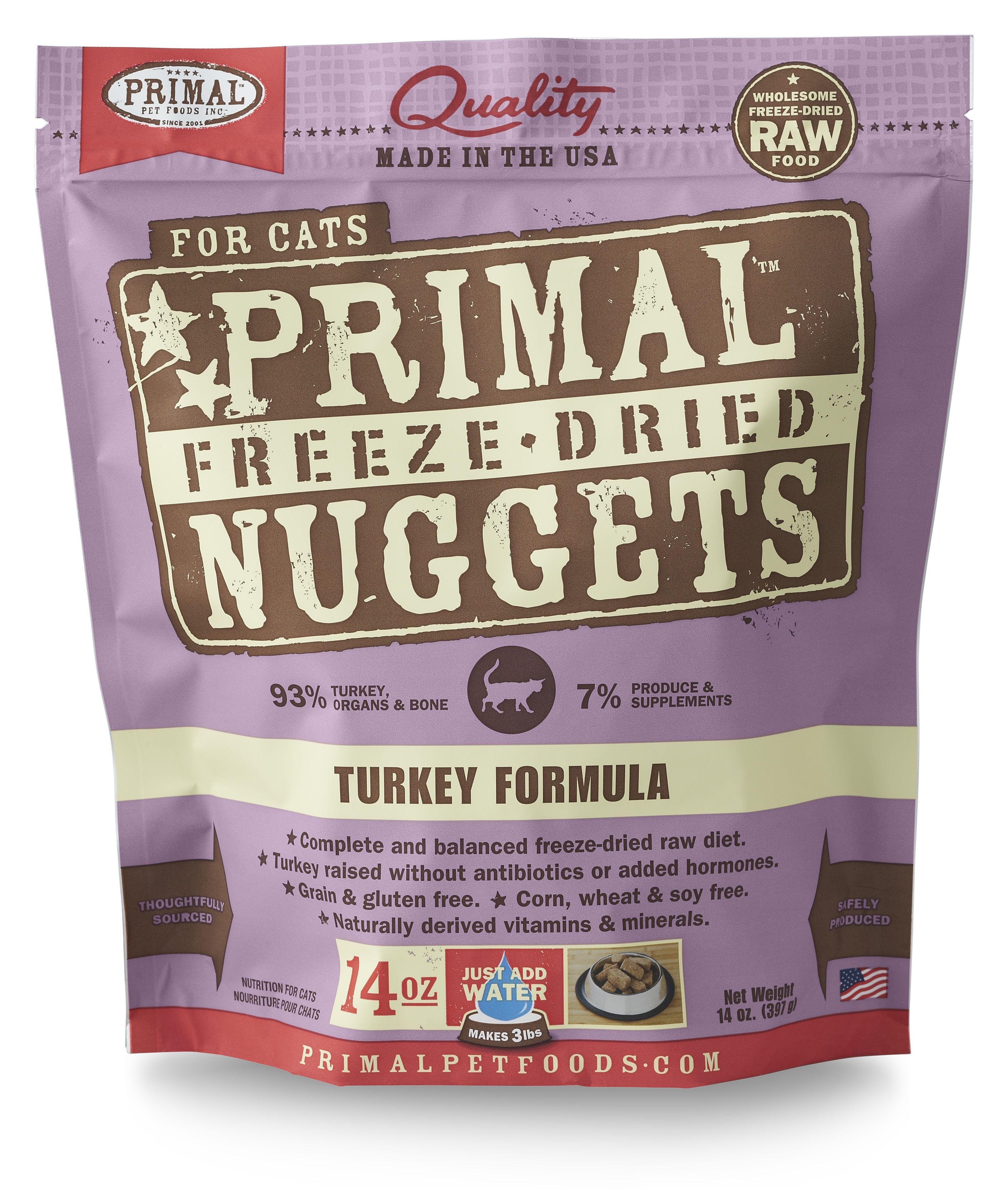 Primal Raw Freeze-Dried Feline Turkey Formula, 14 oz