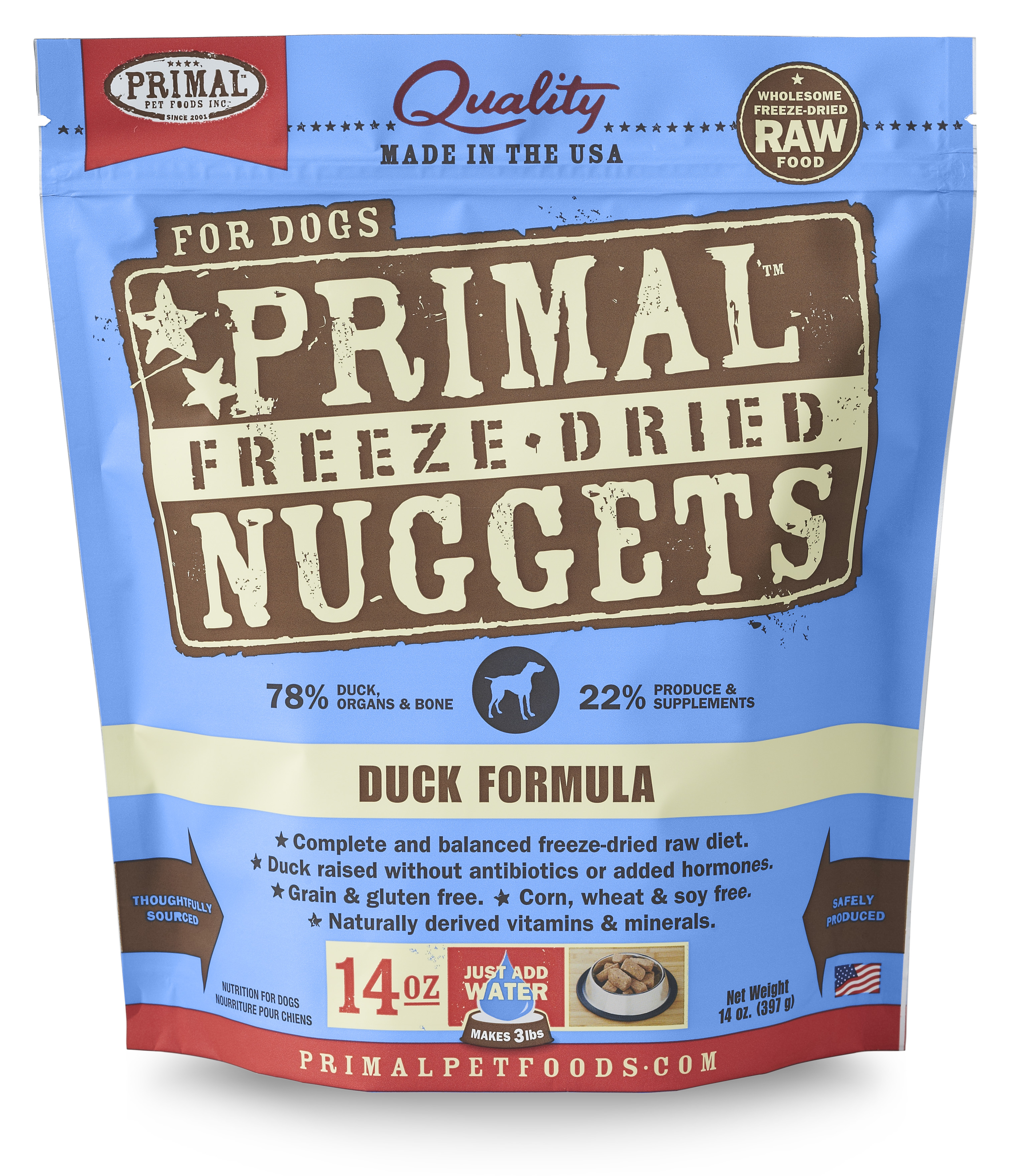 Primal Raw Freeze-Dried Canine Duck Formula, 14 oz