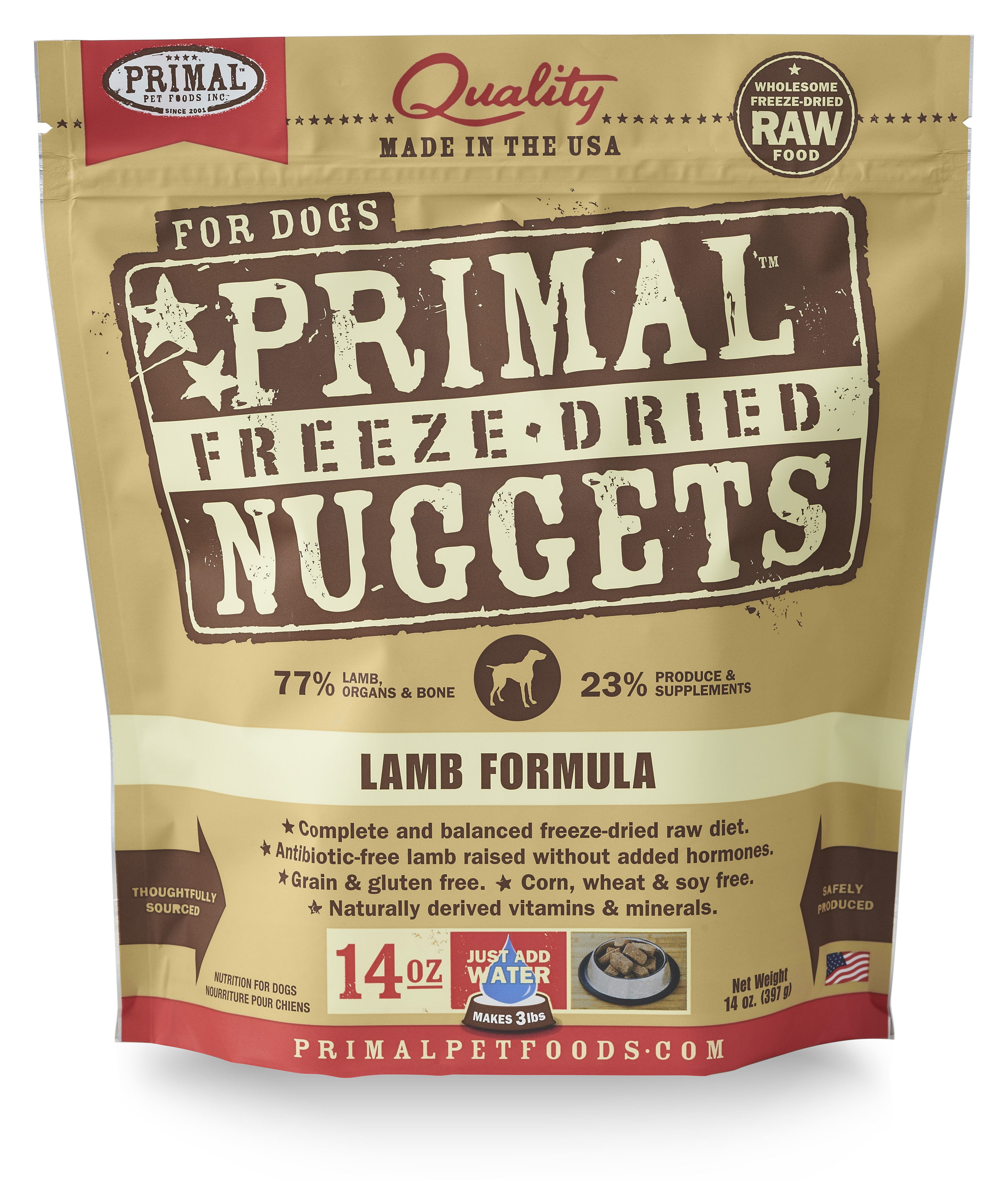 Primal Raw Freeze-Dried Canine Lamb Formula, 14 oz