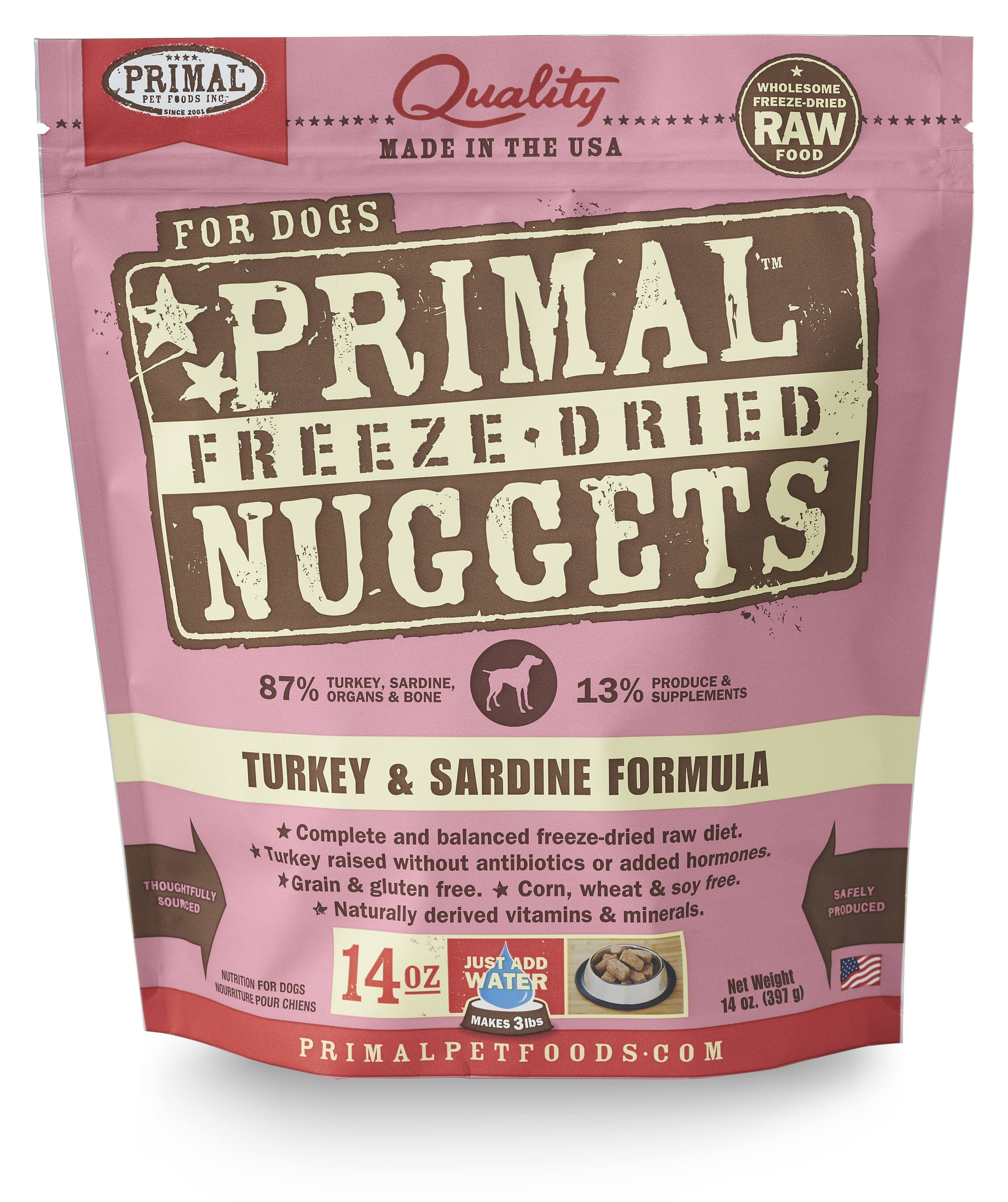 Primal Raw Freeze-Dried Canine Turkey & Sardine Formula, 14 oz
