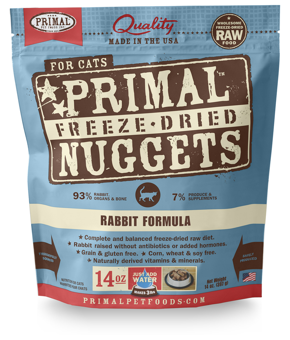 Primal Raw Freeze-Dried Feline Rabbit Formula, 14 oz