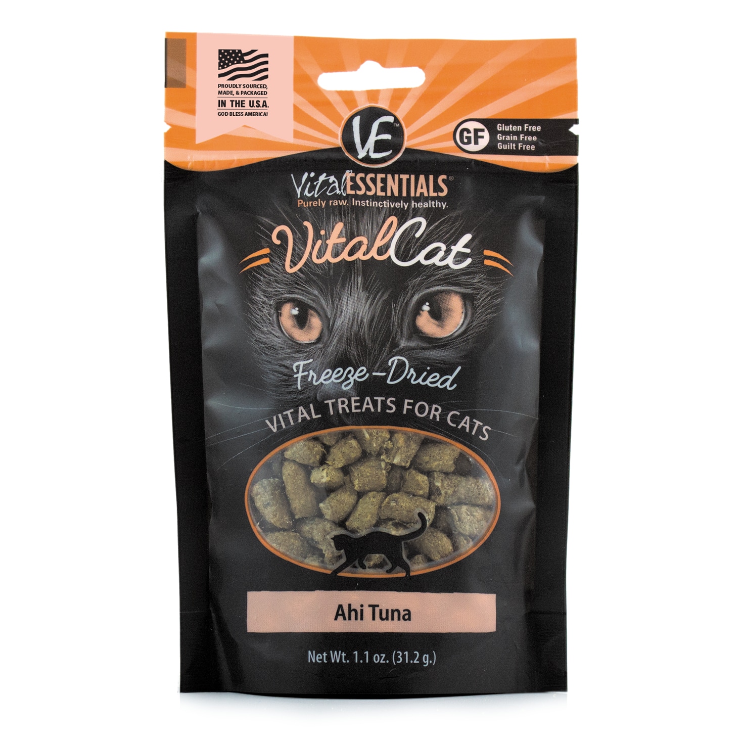 Vital Essentials Ahi Tuna Freeze-Dried Treats for Cats, 1.1 oz