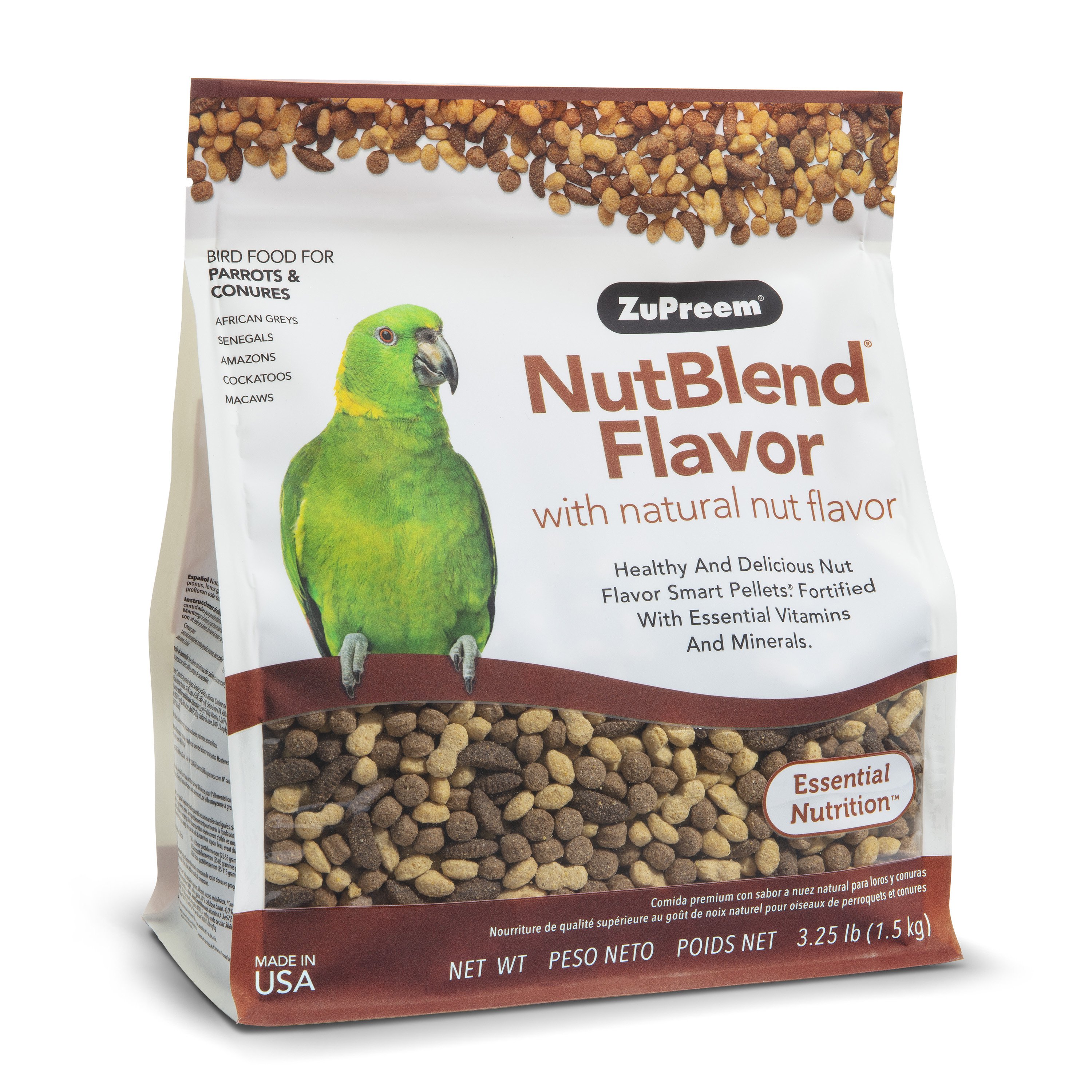 ZuPreem NutBlend Flavor for Parrots & Conures, 3.25 lbs