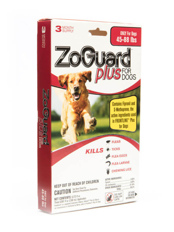 ZoGuard Plus For Dogs 45-88 lbs, 3 dose