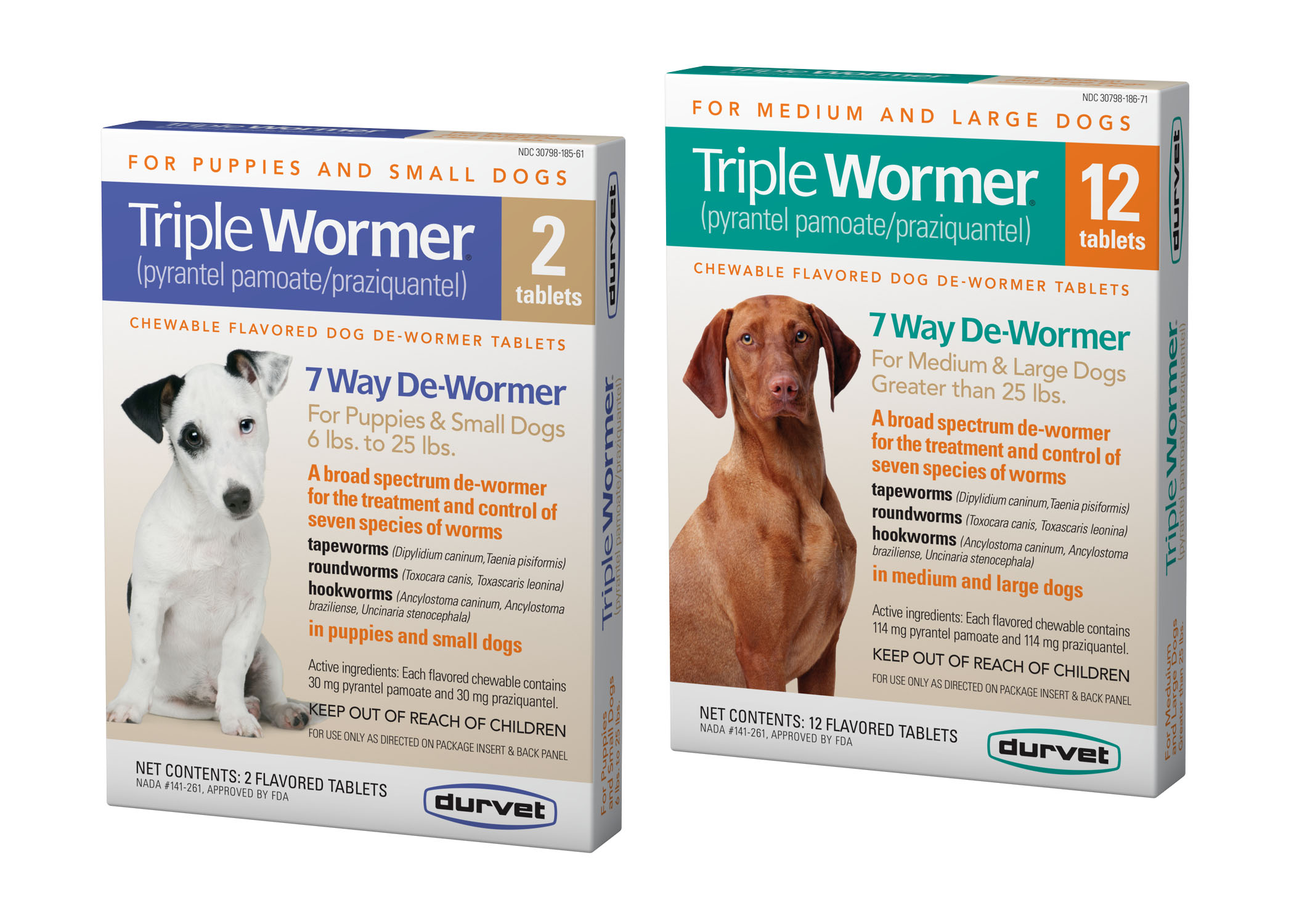 Triple Wormer for Medium-Large Dogs (25 lbs+), 2 count