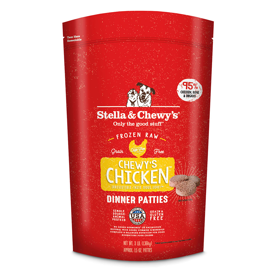 Stella & Chewy's Chicken Frozen Raw Patties, 12 lbs