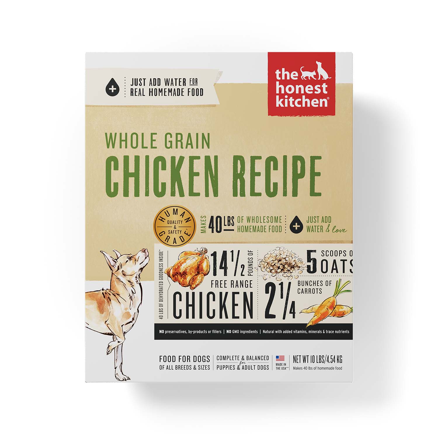 The Honest Kitchen Dehydrated - Whole Grain Chicken Recipe (Revel), 10 lbs
