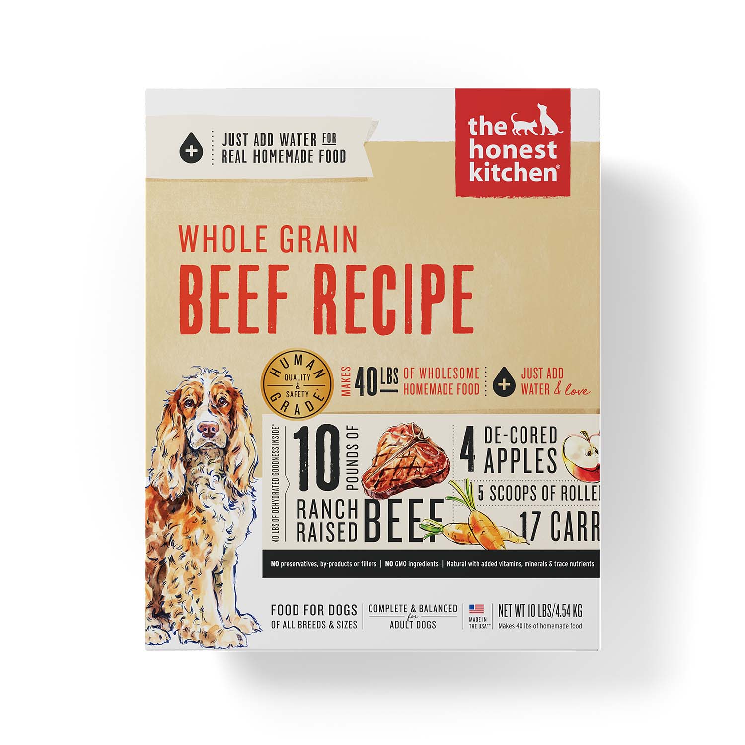 The Honest Kitchen Dehydrated - Whole Grain Beef Recipe (Verve), 10 lbs