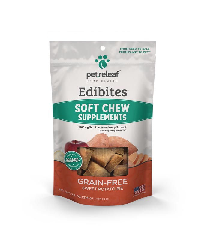 Pet Releaf Grain-Free Sweet Potato Pie Soft Chews For Dogs, 7.5 oz