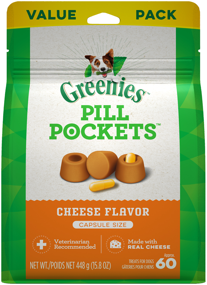 Greenies Pill Pockets Cheese Flavor Capsule Size Dog Treats 15.8 oz. Bag