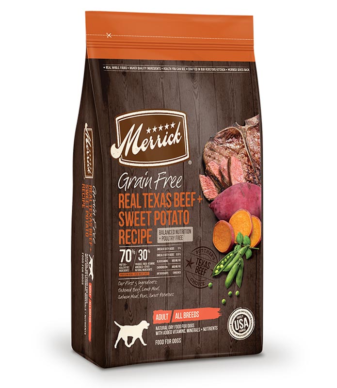 Merrick Grain Free Real Texas Beef & Sweet Potato Recipe Dog Food, 22 lbs