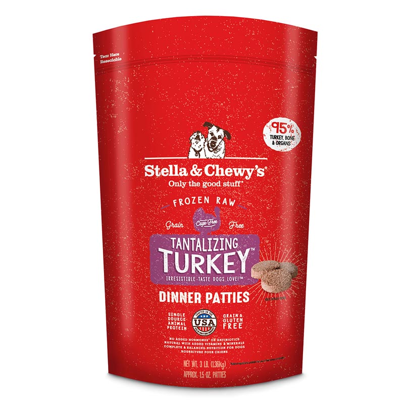 Stella &  Chewy's Tantalizing Turkey Frozen Raw Dinner Patties, 6 lbs
