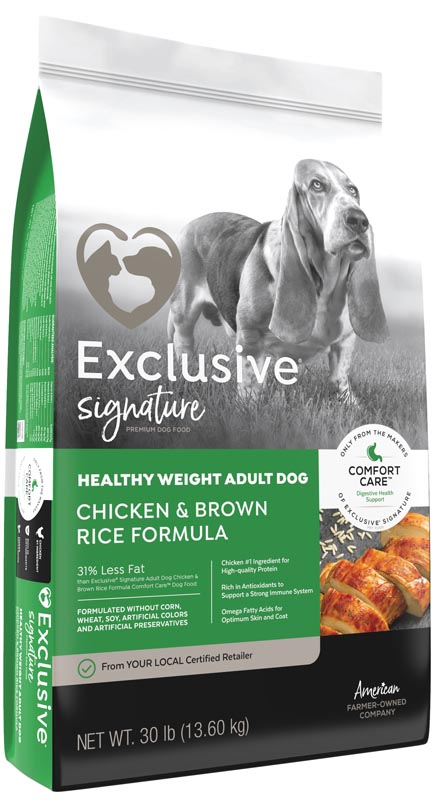 Exclusive Signature Healthy Weight Adult Chicken & Brown Rice Dog Food, 30 lb