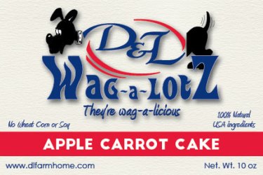D&L Wag-a-LotZ Apple Carrot Cake Dog Treats, 10 oz