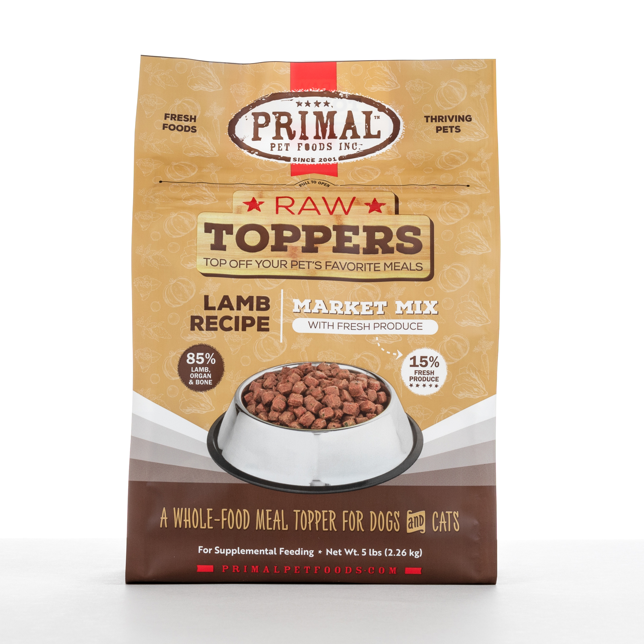Primal Market Mix Topper - Lamb, 5 lbs