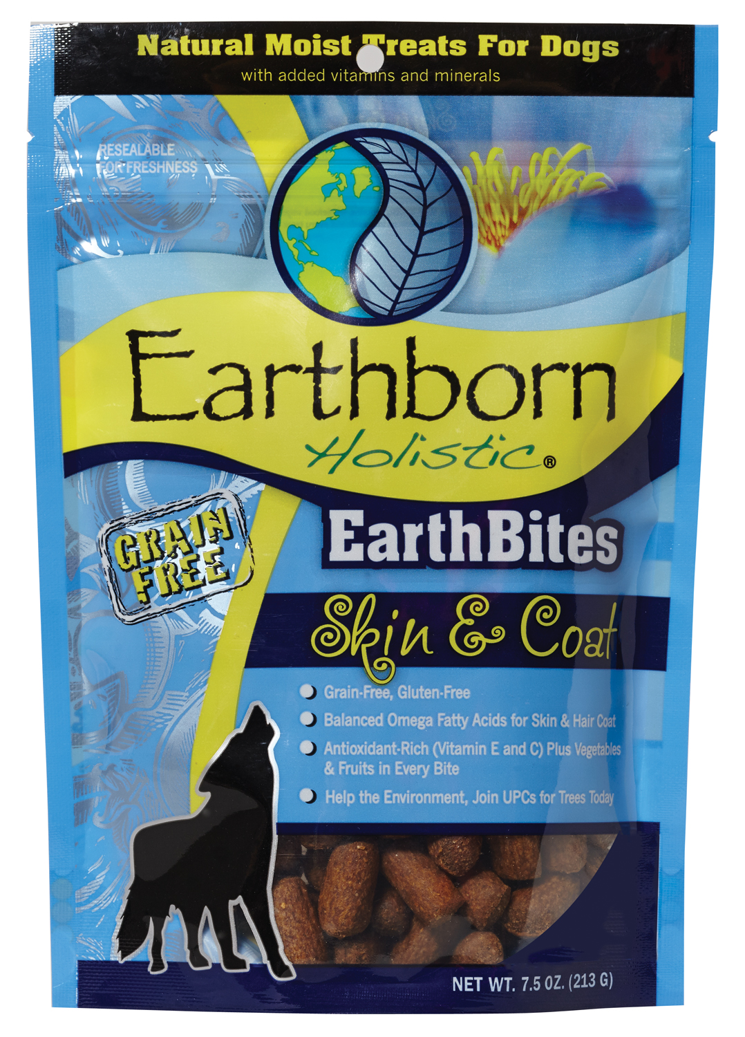 Earthborn Holistic EarthBites Skin & Coat Moist Treats, 7.5 oz