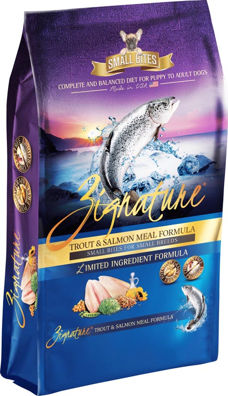 Zignature Trout & Salmon Small Bites Dog Food, 4 lbs