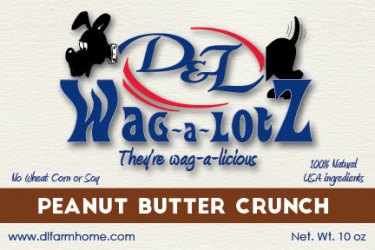 D&L Wag-a-LotZ Peanut Butter Crunch Dog Treats 10.5 oz