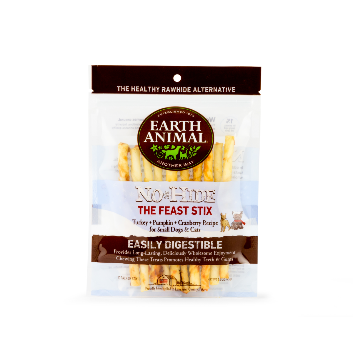 Earth Animal The Feast No-Hide Stix, 10 pack