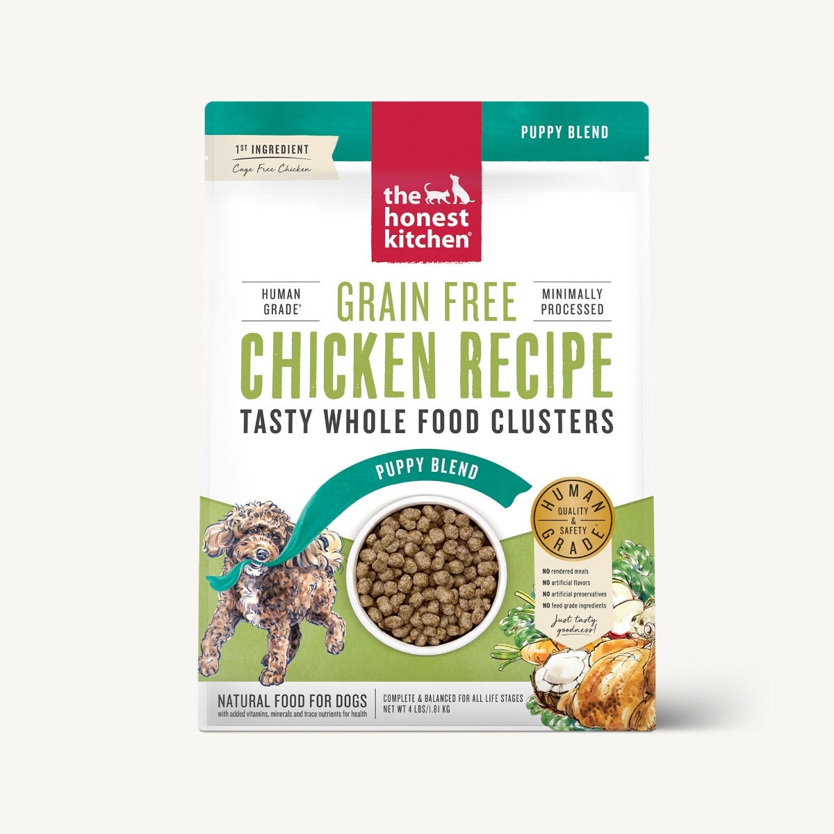 The Honest Kitchen Whole Food Clusters For Puppies - Grain Free Chicken, 4