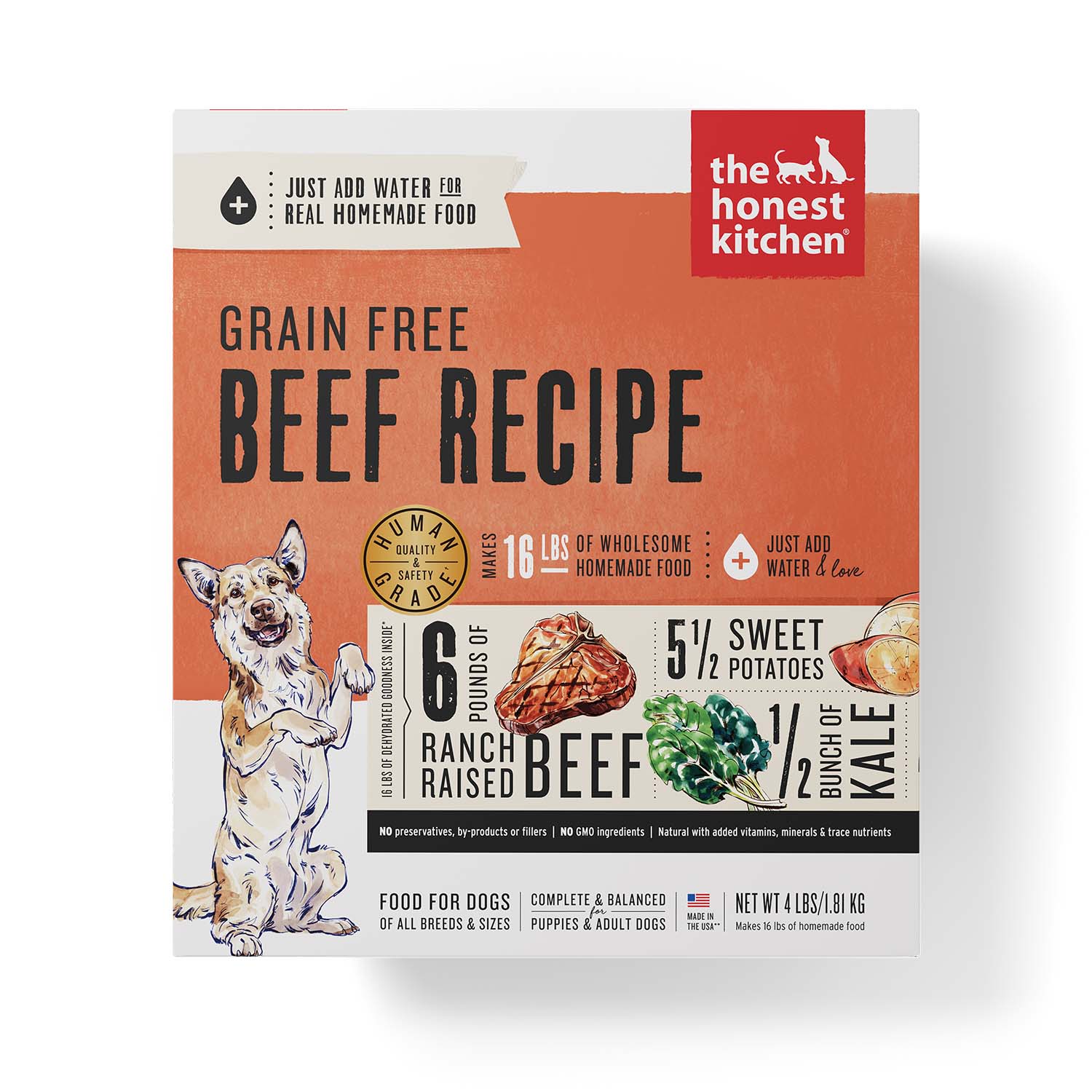 The Honest Kitchen Dehydrated - Grain Free Beef Recipe (Love), 4 lbs
