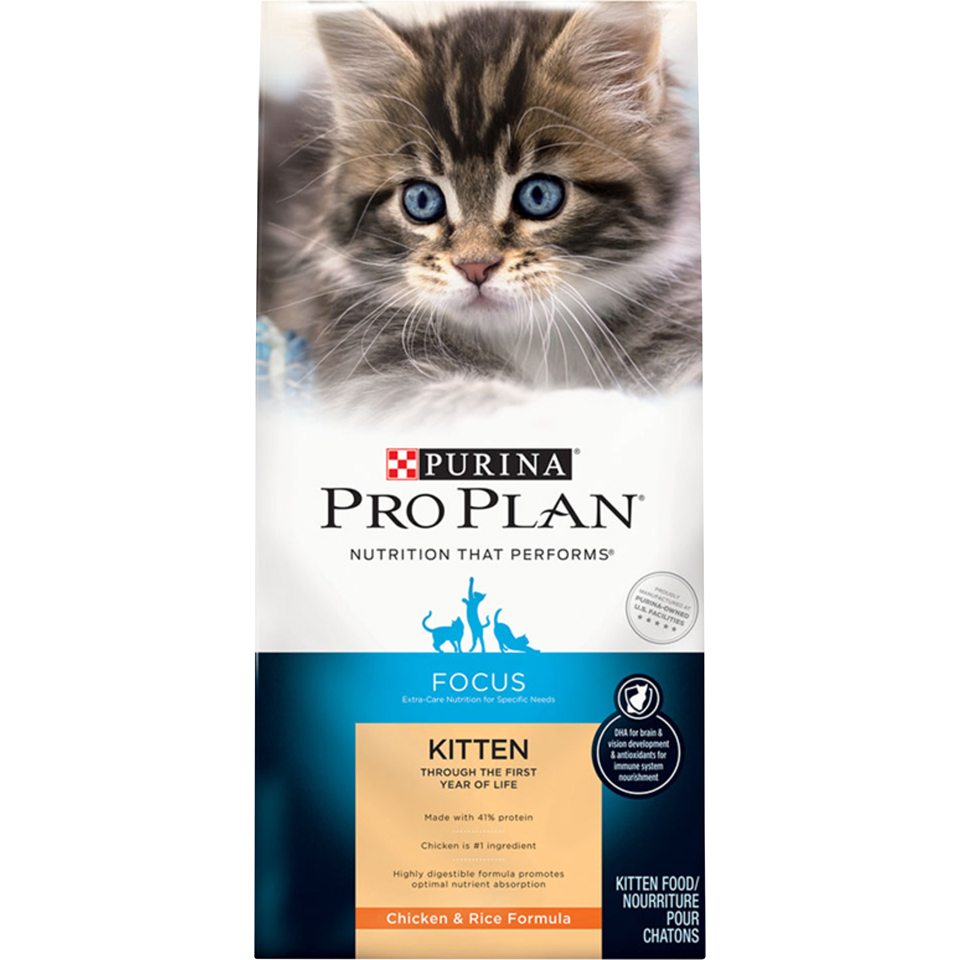 Purina Pro Plan FOCUS Chicken & Rice Formula Dry Kitten Food - 3.5 lb. Bag	