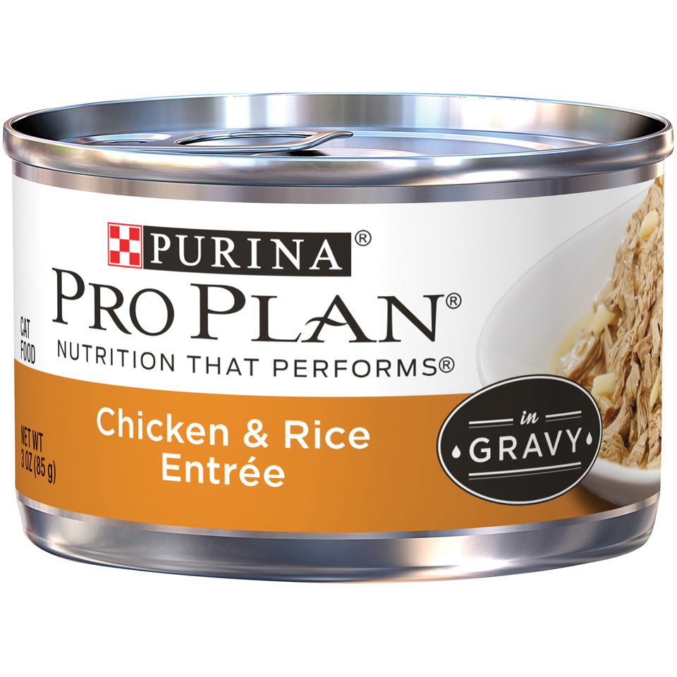Purina Pro Plan Complete Essentials Chicken & Rice Entree in Gravy Wet Cat Food, 3 oz