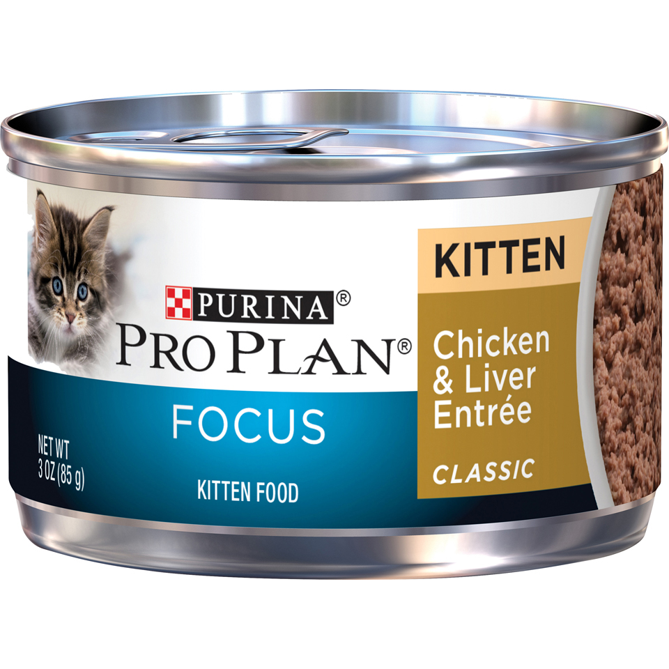 Purina Pro Plan Pate Wet Kitten Food; FOCUS Chicken & Liver Entree - 3 oz. Pull-Top Can