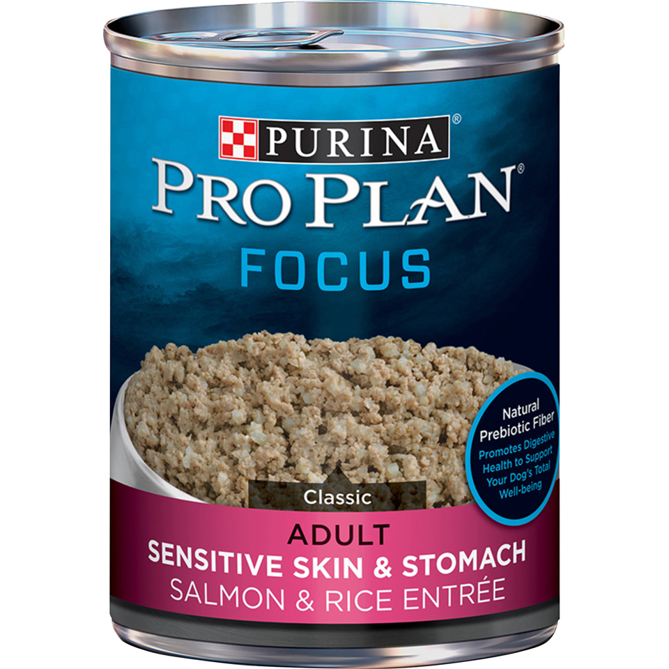 Pro Plan Adult Sensitive Skin & Stomach Salmon & Rice Entree Wet Dog Food, 13 oz