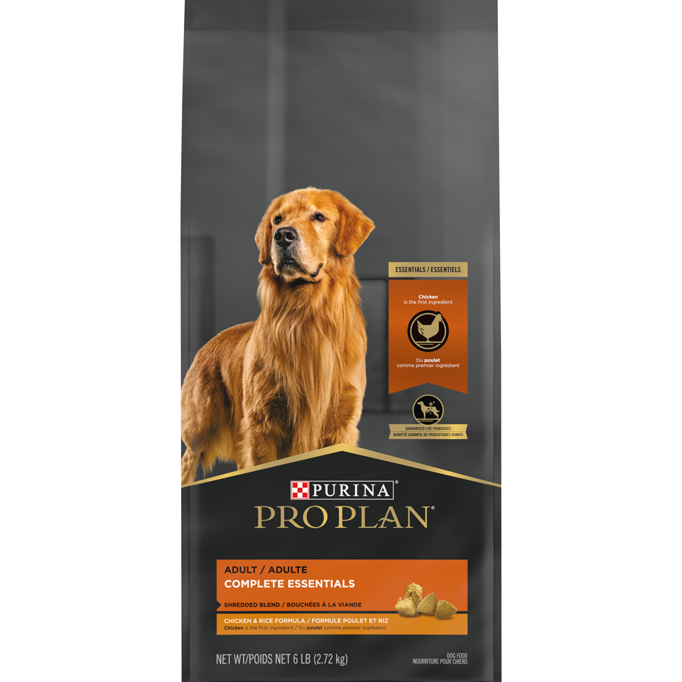 Purina Pro Plan Adult Complete Essentials Shredded Blend Chicken & Rice, 6 lbs
