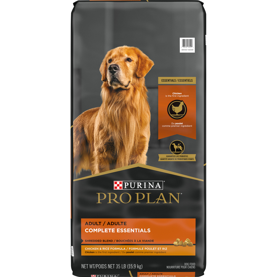 Purina Pro Plan Adult Complete Essentials Shredded Blend Chicken & Rice, 35 lbs