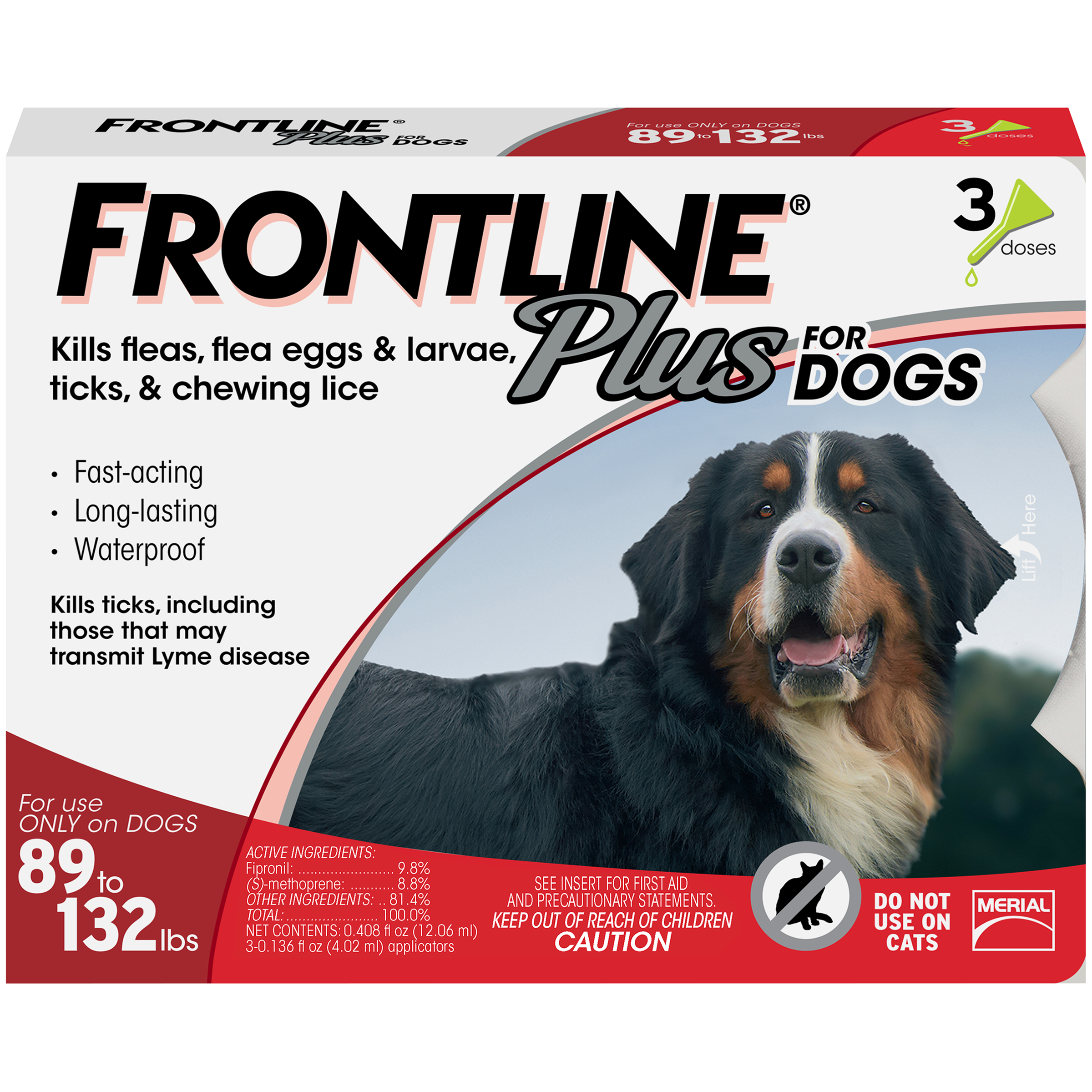 Frontline Plus for Dogs 89 to 132 lbs, 1 dose