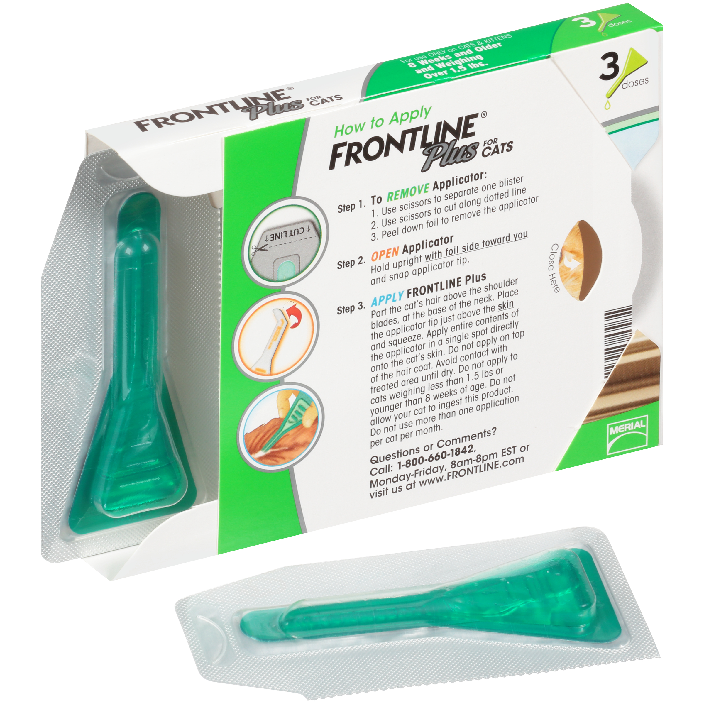 Frontline Plus for Cats Over 1.5 lbs, 1 dose