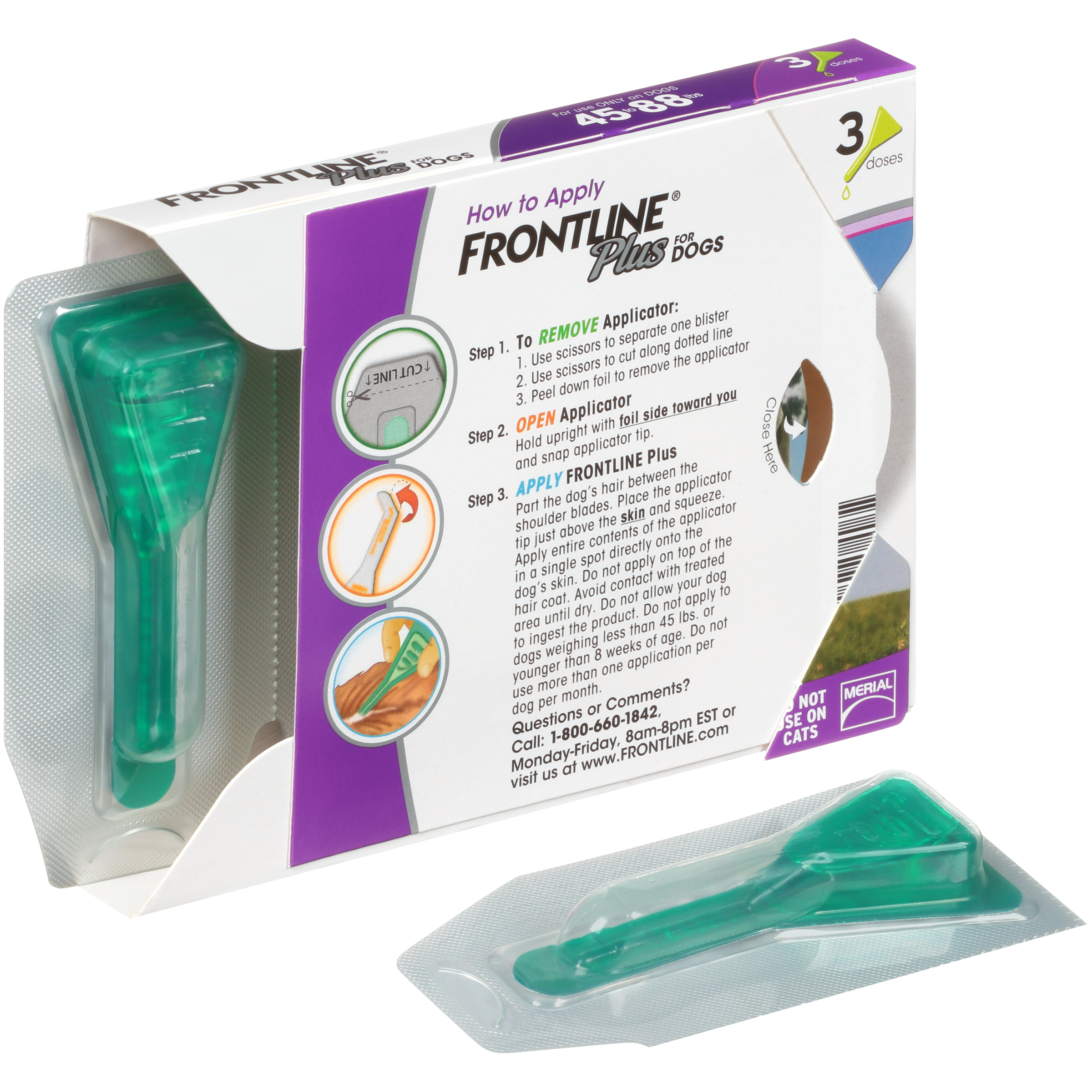Frontline Plus for Dogs 45 to 88 lbs, 1 dose