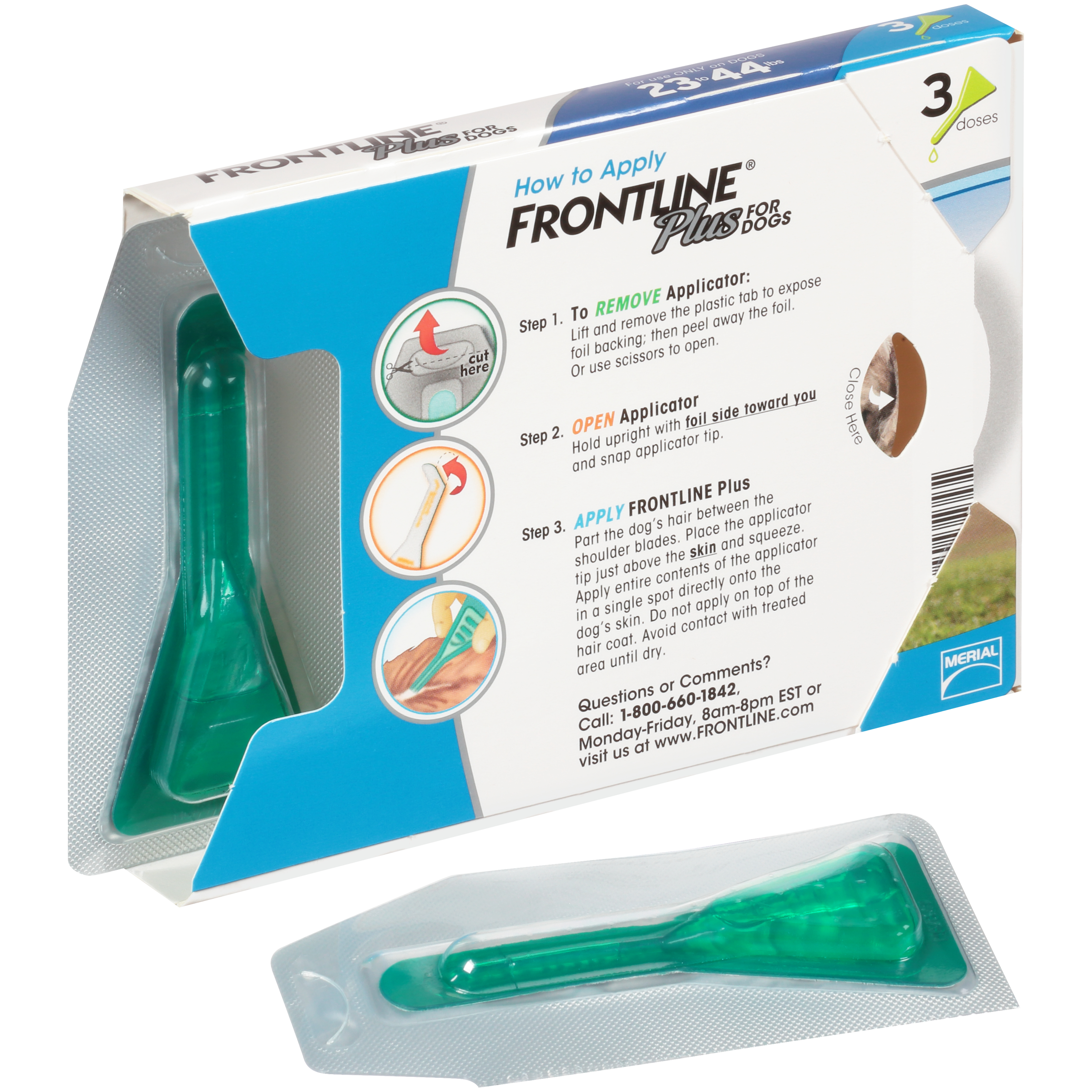 Frontline Plus for Dogs 23 to 44 lbs, 1 dose