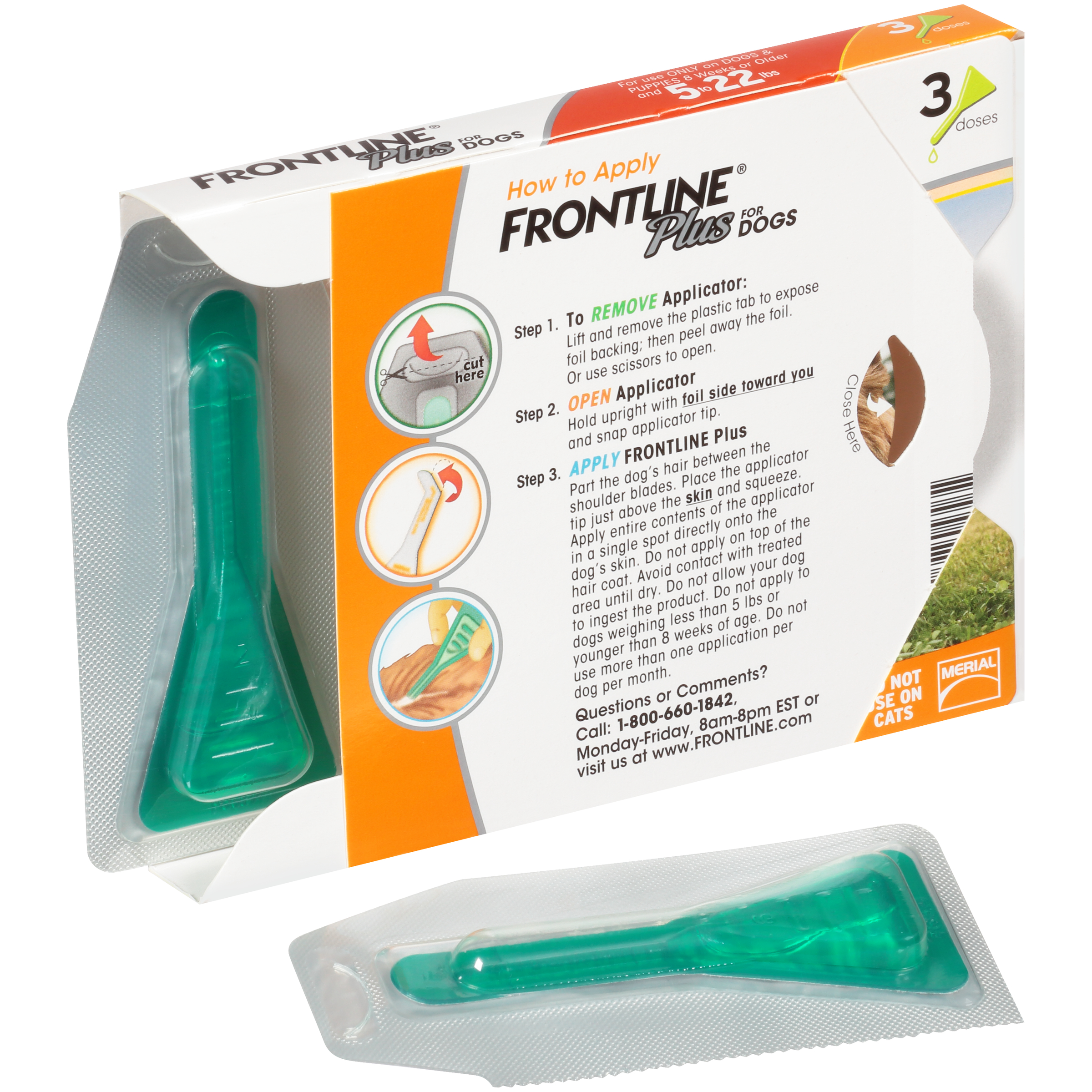 Frontline Plus for Dogs 5 to 22 lbs, 1 dose