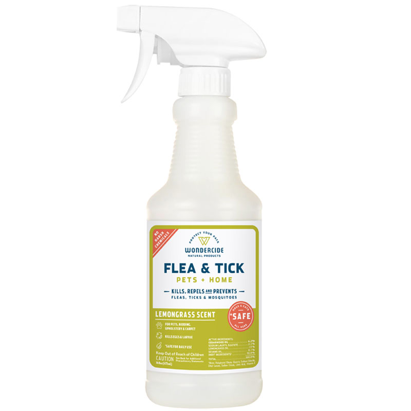 Wondercide Lemongrass Natural Flea & Tick Spray for Pets + Home, 16 oz