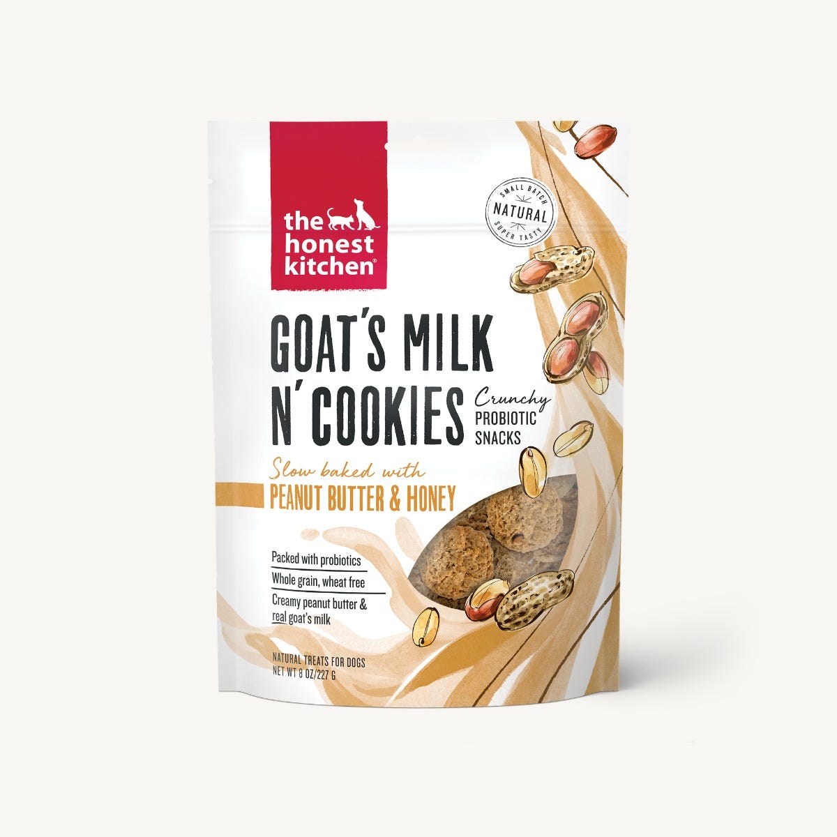 The Honest Kitchen Goat's Milk N' Cookies - Slow Baked with Peanut Butter & Honey, 8 oz