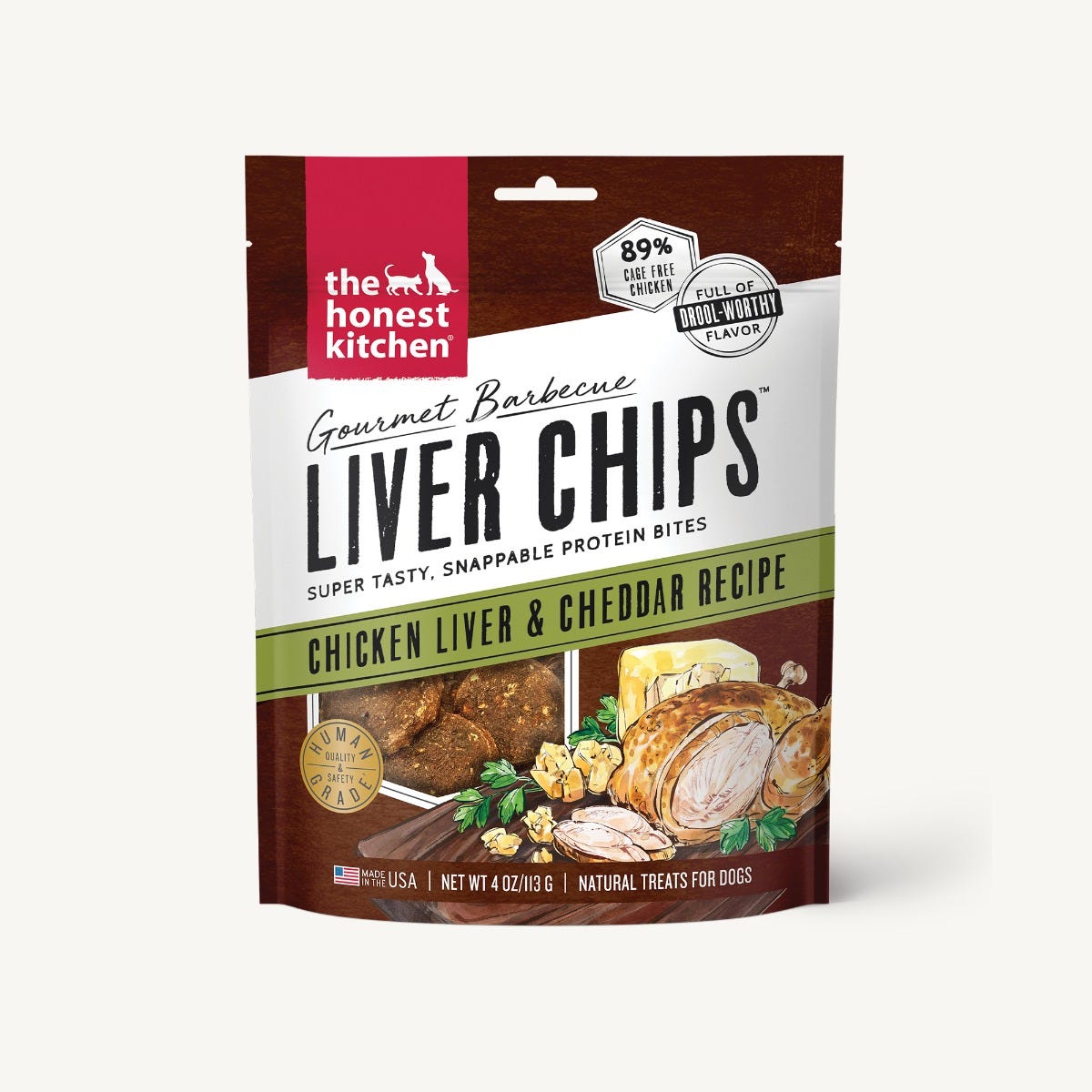 The Honest Kitchen Gourmet Barbecue Liver Chips - Chicken Liver & Cheddar, 4 oz