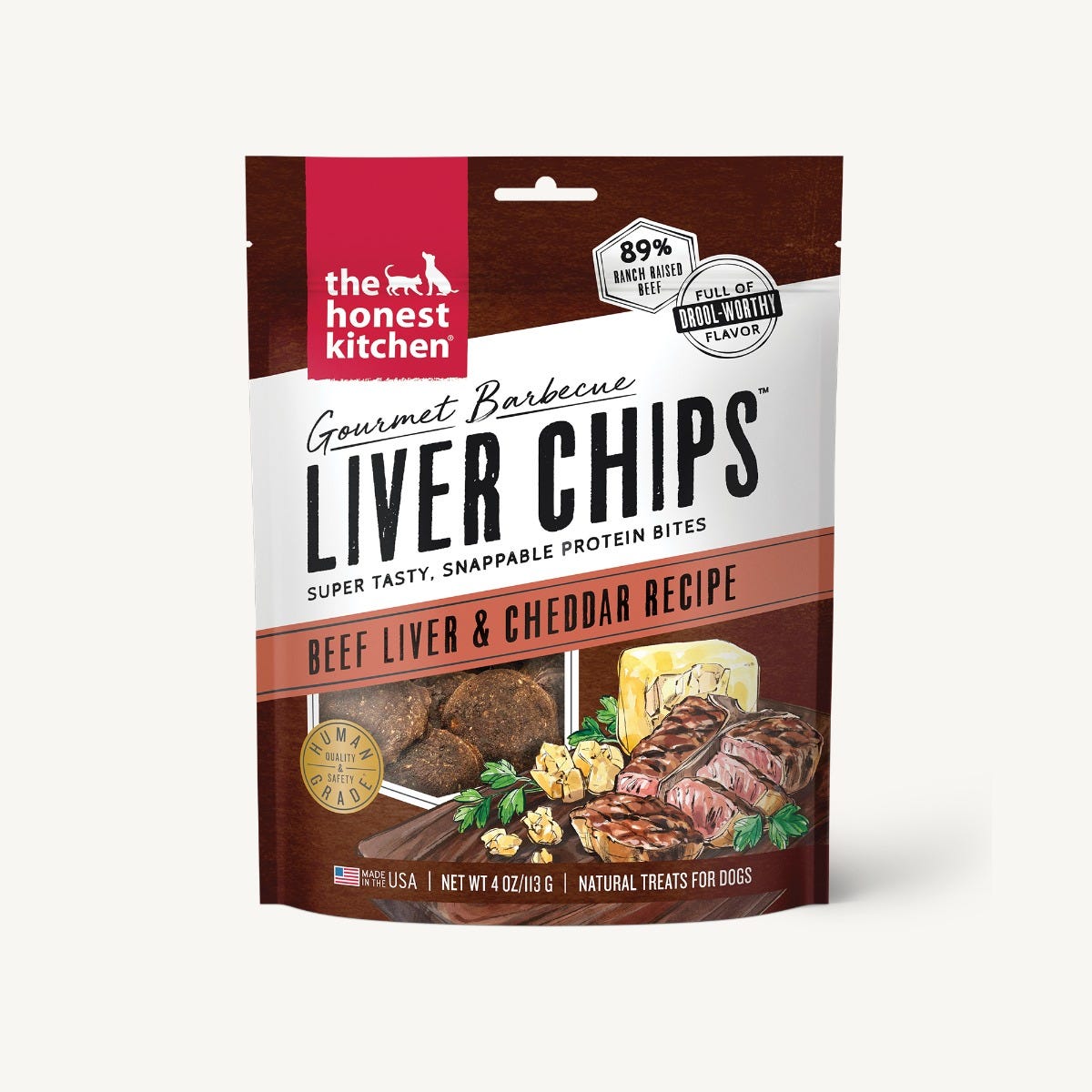 The Honest Kitchen Gourmet Barbecue Liver Chips - Beef Liver & Cheddar, 4 oz